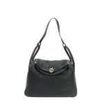 Hermes 30cm Black Clemence Leather Lindy Bag