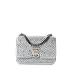 Burberry White/ Black Embossed Leather Crossbody Small