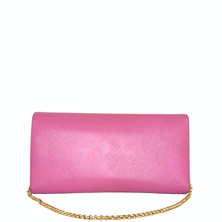 Salvatore Ferragamo Pink Gancini Mini Wallet on Chain