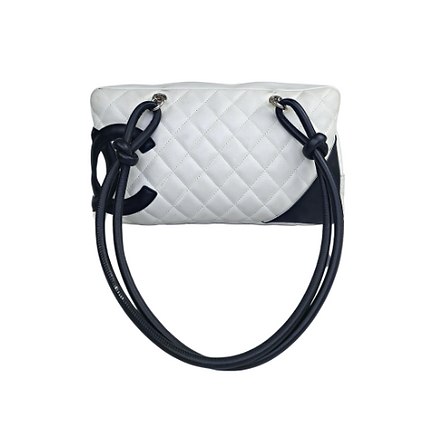 Chanel White Quilted Leather Cambon Ligne Bowler Bag