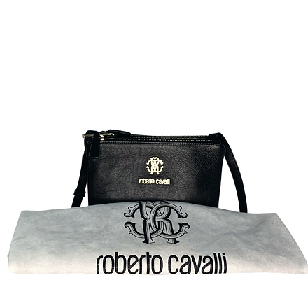 Roberto Cavalli High-Octane Black Trio Leather Crossbody