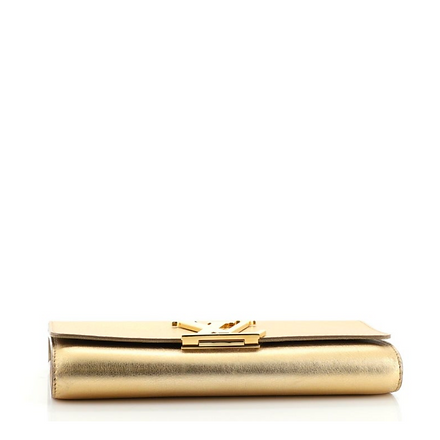 Louis Vuitton Gold Calfskin Leather Louise Clutch