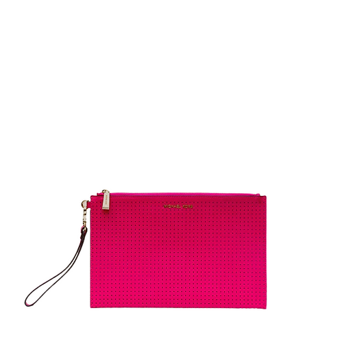 Michael Kors Hot Pink Perforated Pouch