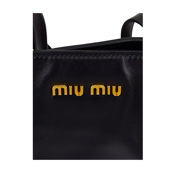 Miu Miu Black Leather Studded Tote