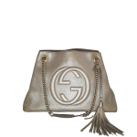 Gucci Light Gold Leather Medium Soho Shoulder Bag