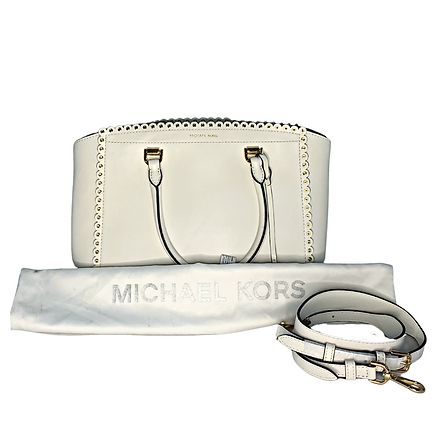 Michael Kors Benning Large Scalloped Leather Satchel