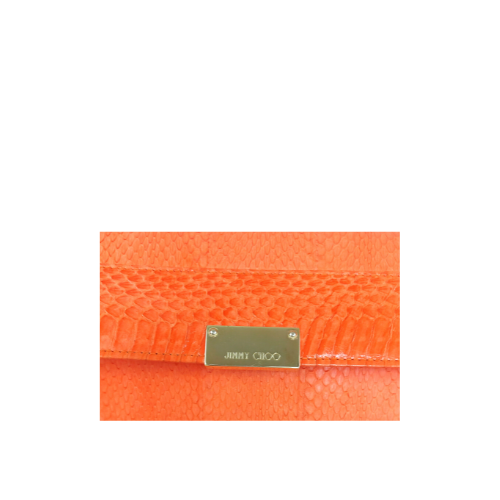 Jimmy Choo Orange Croc Embossed Leather Reese Clutch