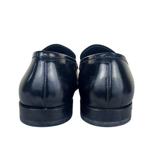 Prada Black Leather Penny Slip On Loafers