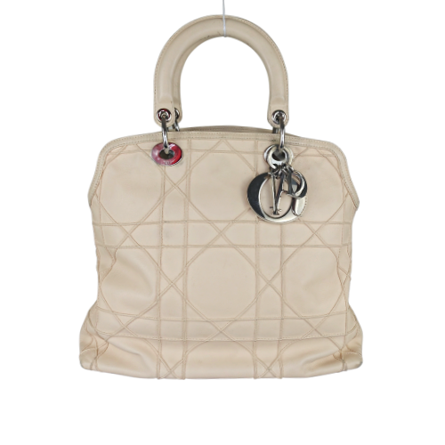 Christian Dior Beige Cannage Quilted Lambskin Leather Granville Tote Bag