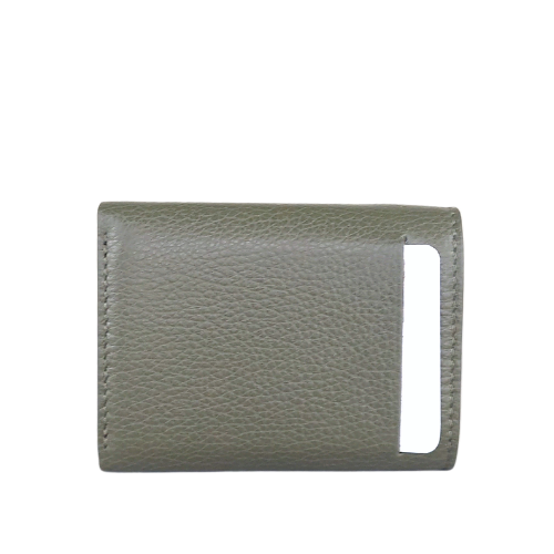 Furla Babylon Green Leather Folding Compact Wallet