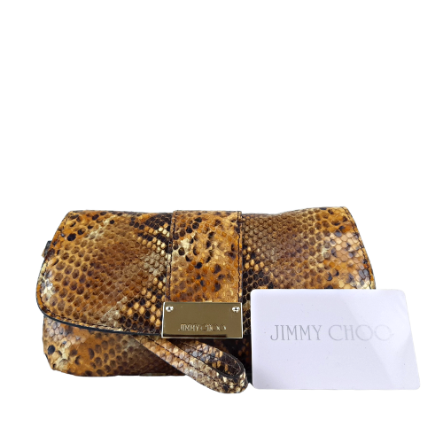 Jimmy Choo Python Zeta Clutch Wristlet