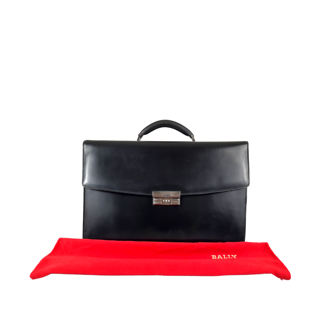 Bally Smooth Leather Black Briefcase