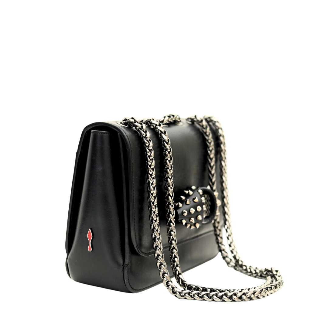 Christian Louboutin Smooth Black Leather Sweet Charity Bag