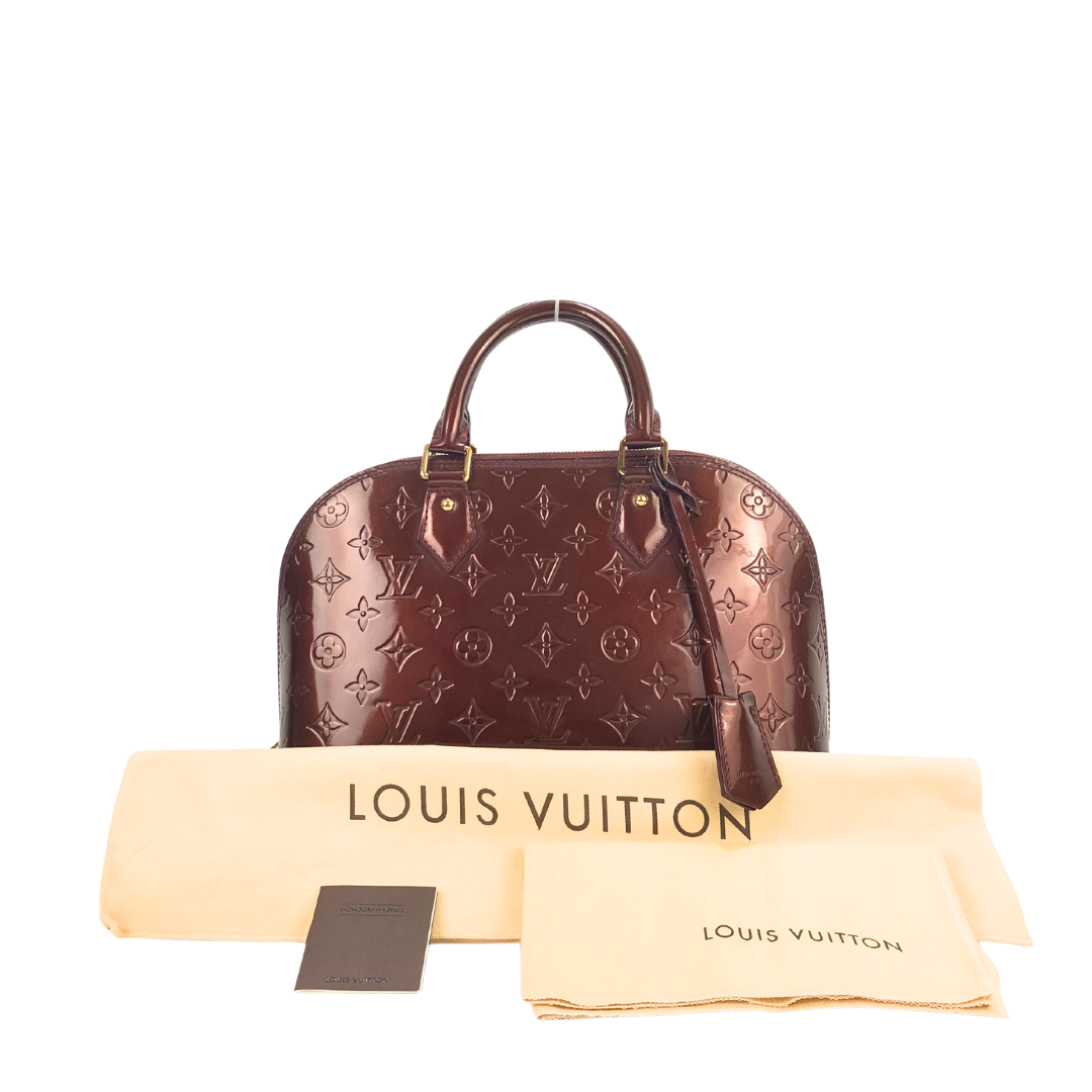 Louis Vuitton - Authenticated Alma BB Handbag - Leather Brown Plain For Woman, Very Good condition