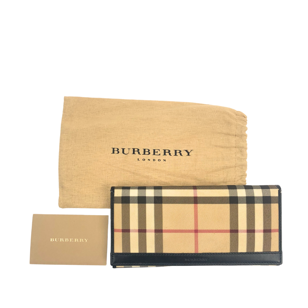 Burberry Novacheck Long Continental Long Flap Wallet Black