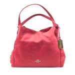 Coach Red Pebbled Leather Edie 28 Shoulder Bag