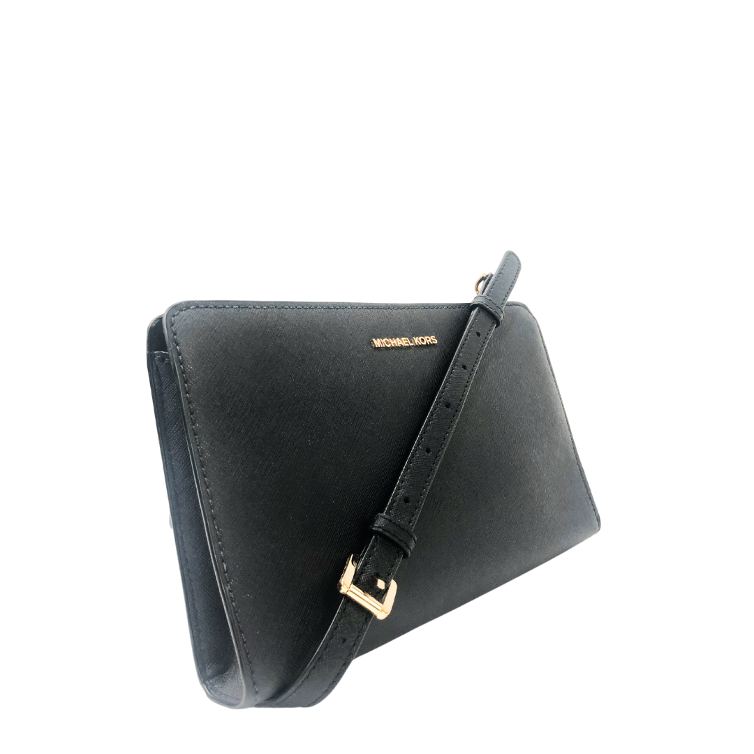 Michael Kors Black Saffiano Leather Crossbody Bag | The Luxchange India