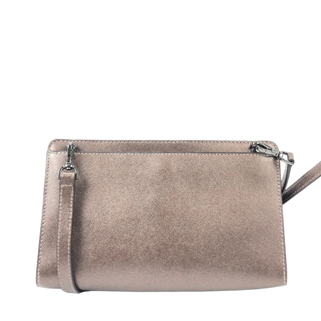 Michael Kors Shimmer Grey Saffiano Leather Crossbody Bag