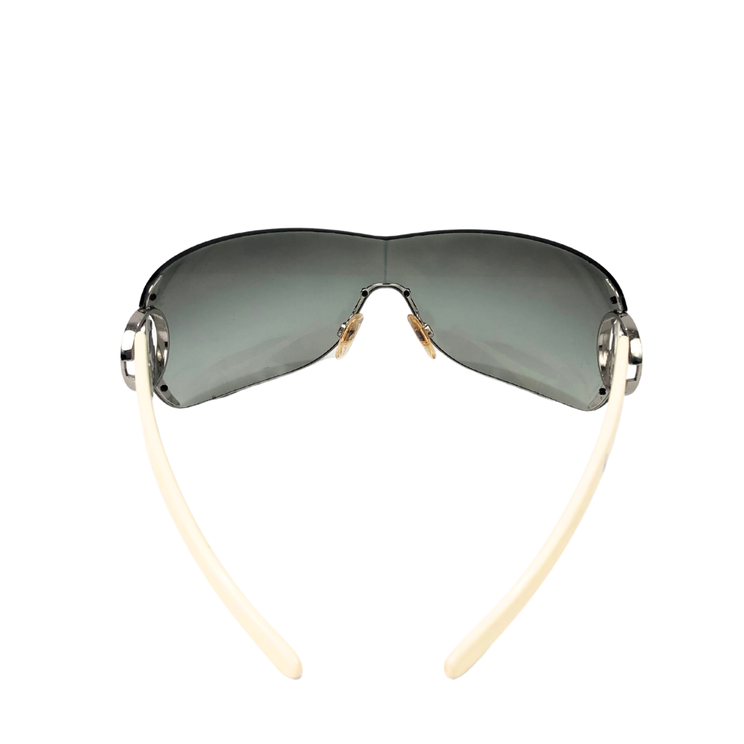 Chanel White Frames Oversized Shield 4145 c.124/ 8G Women's Sunglasses