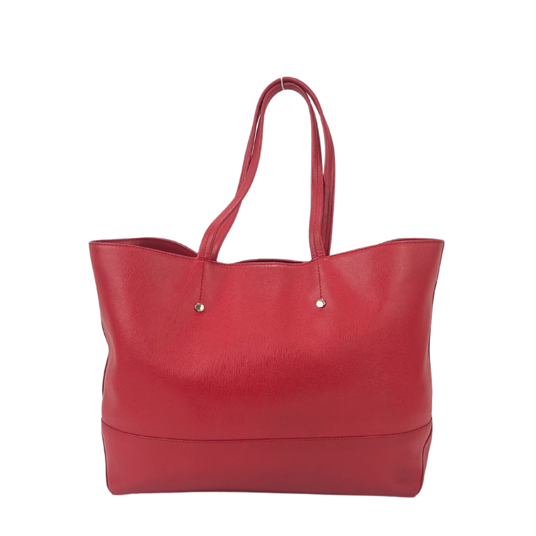 Furla Red Saffiano Leather Open-top Large Shoulder Tote