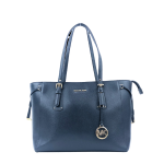 Michael Kors Blue Saffiano Voyager Medium Logo Tote Bag