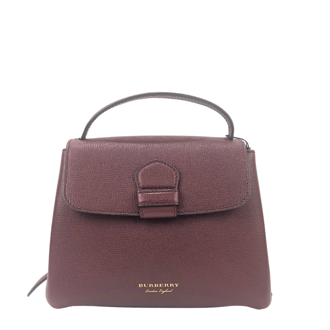 Burberry Small Camberley House Check Burgundy Leather Bag