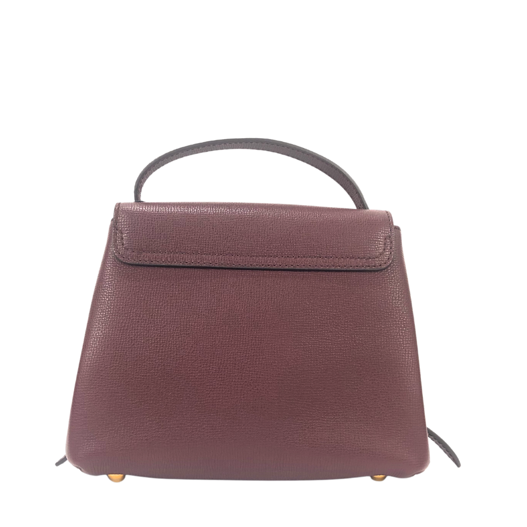 Burberry Small Camberley House Check Burgundy Leather Bag