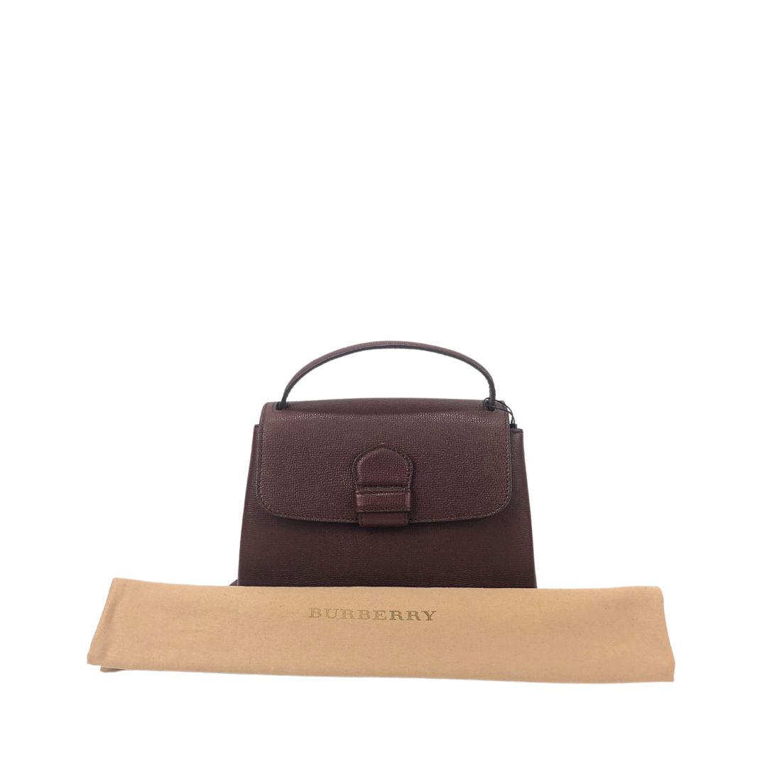 Burberry Small Camberley House Check Burgundy Leather Bag