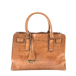 Michael Kors Brown Crocodile Embossed Leather Dillon Tote