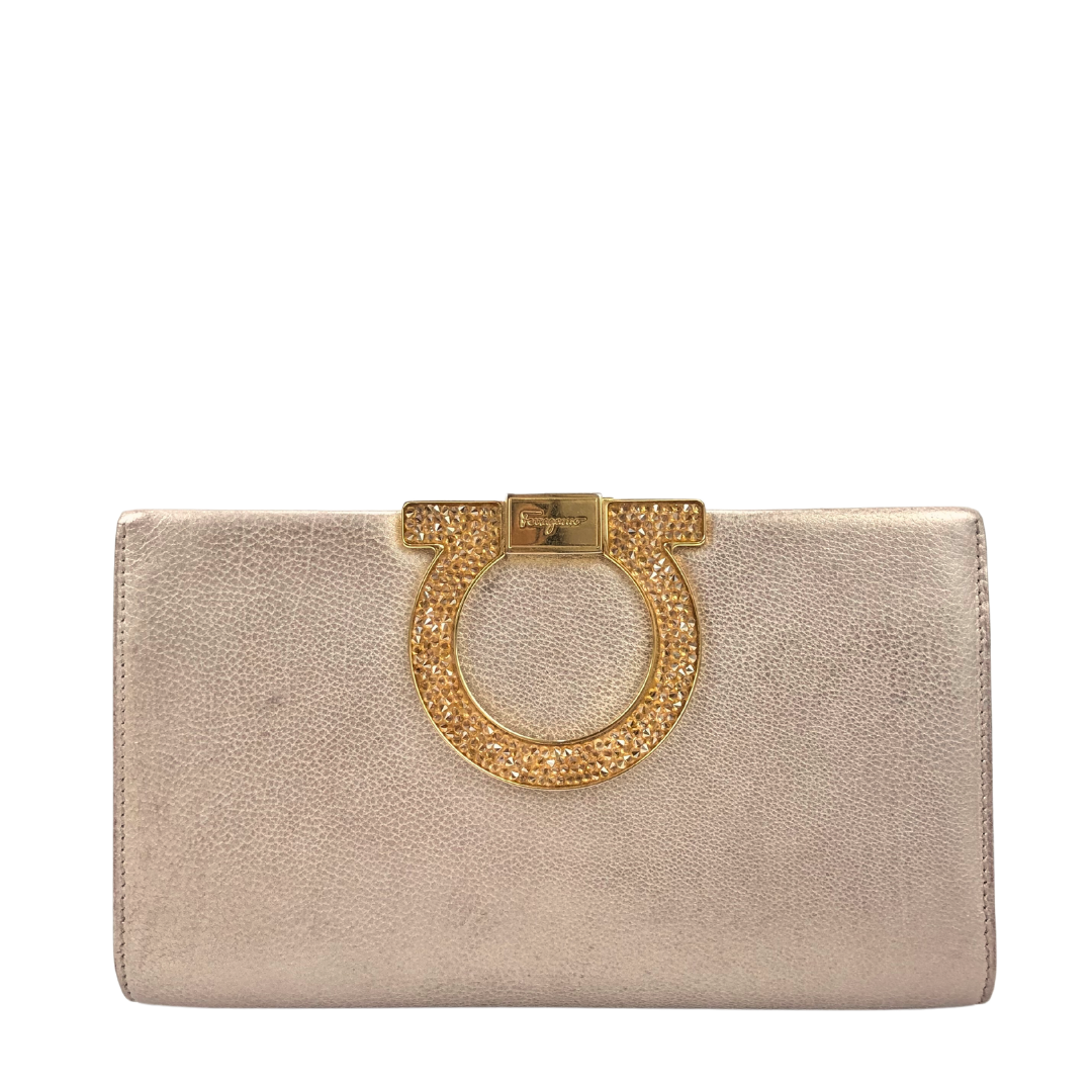 Salvatore Ferragamo Satin Gancini Musetta Clutch