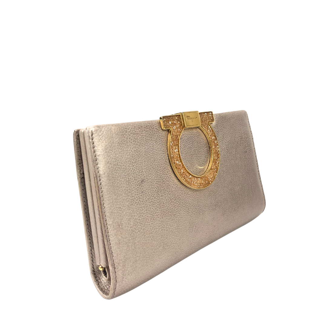 Salvatore Ferragamo Satin Gancini Musetta Clutch