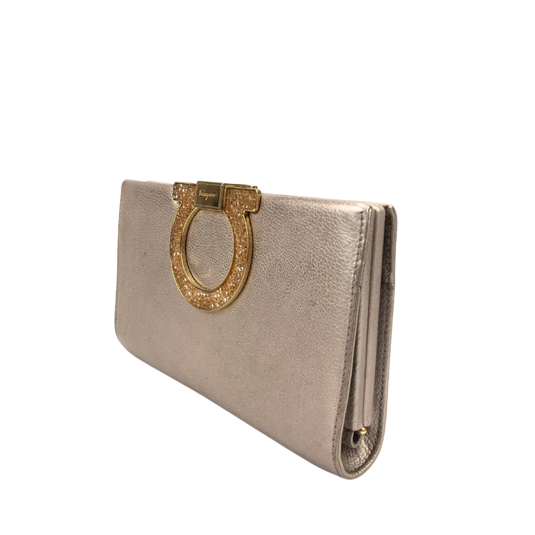 Salvatore Ferragamo Satin Gancini Musetta Clutch