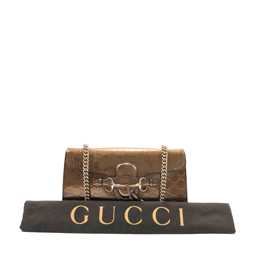 Gucci Metallic Guccisima Patent Leather Emily Guccissima Bag