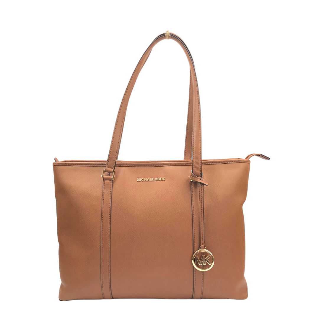 Michael Kors Sady Brown Saffiano Leather Large Tote