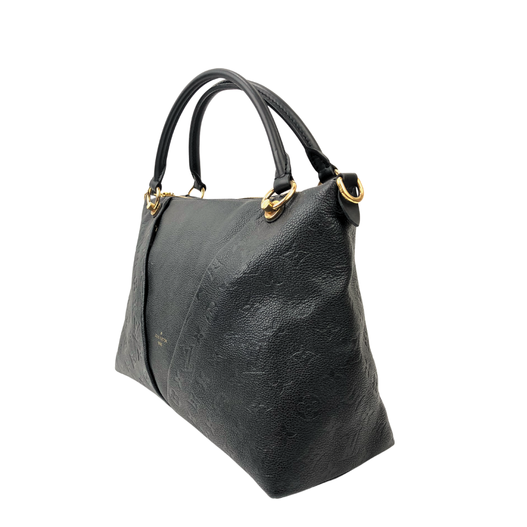 USED Louis Vuitton Black Monogram Empreinte Leather CarryAll PM