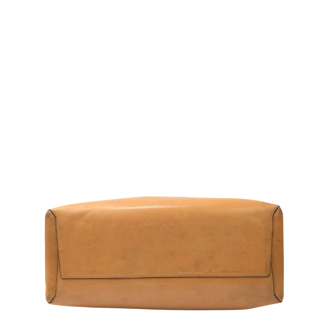 Coach Large Borough Bag Tan Leather and Honey Suede