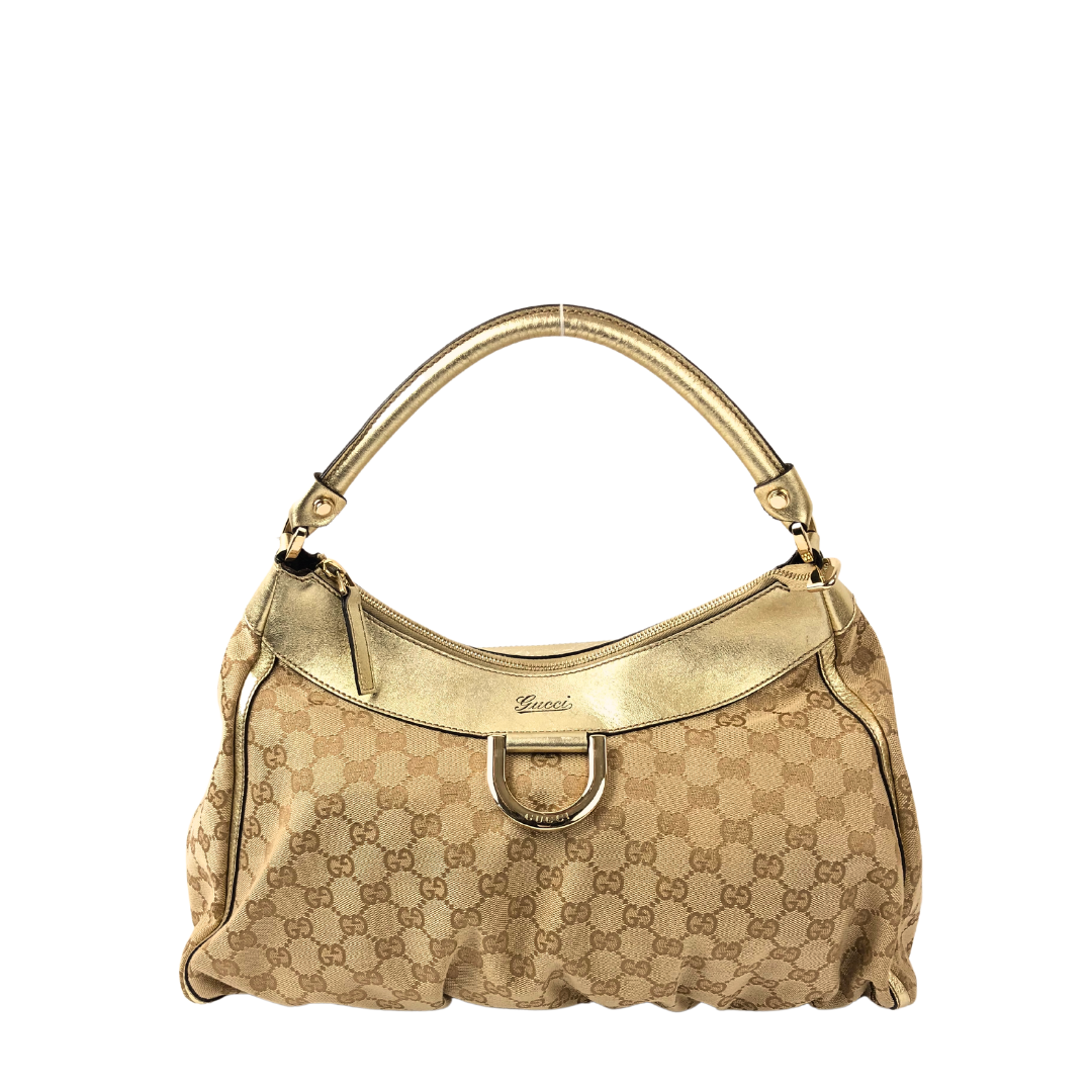 Gucci D-Ring Medium Canvas Hobo