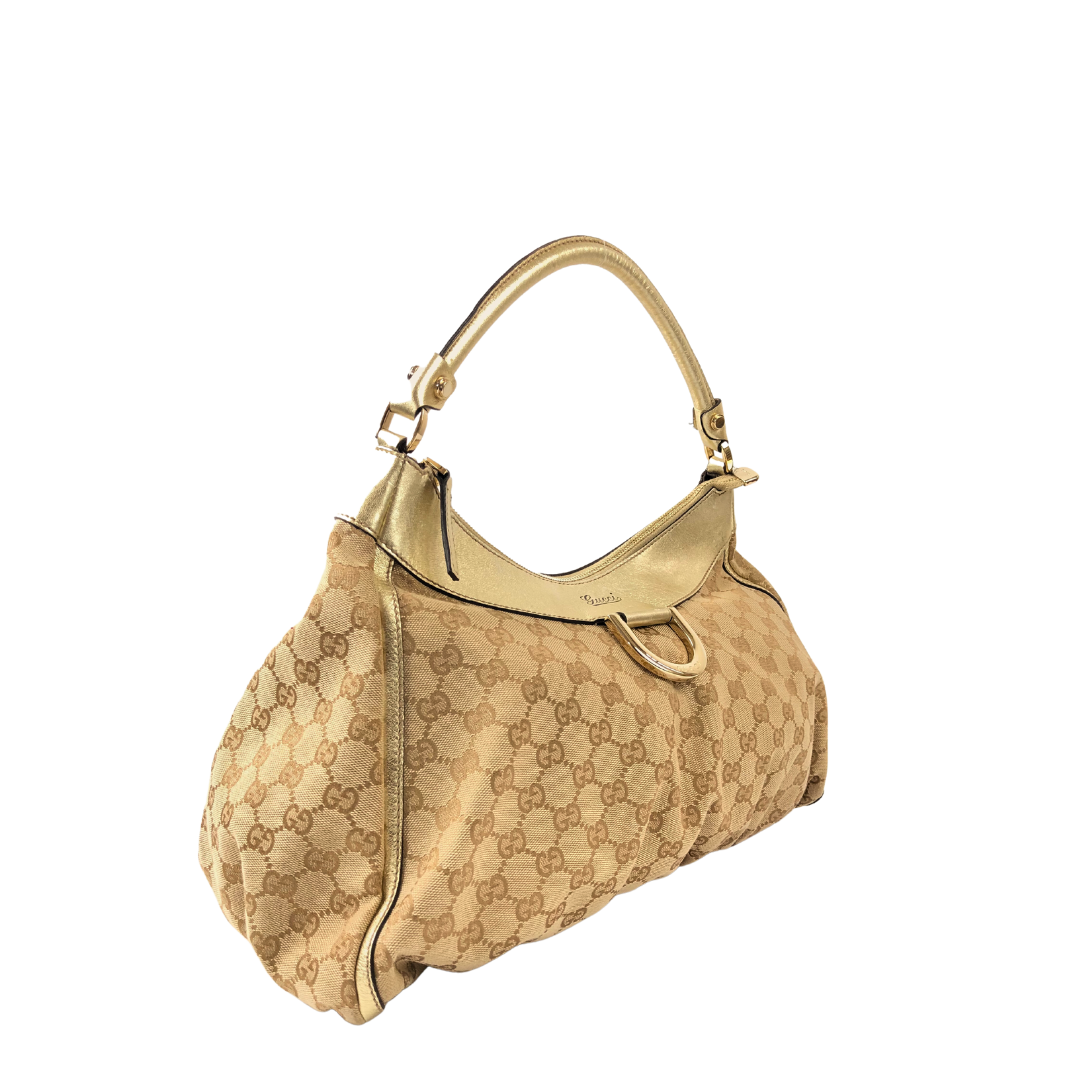 Gucci D-Ring Medium Canvas Hobo