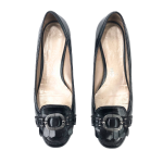 Salvatore Ferragamo Black Patent Fringe Pumps EU-40