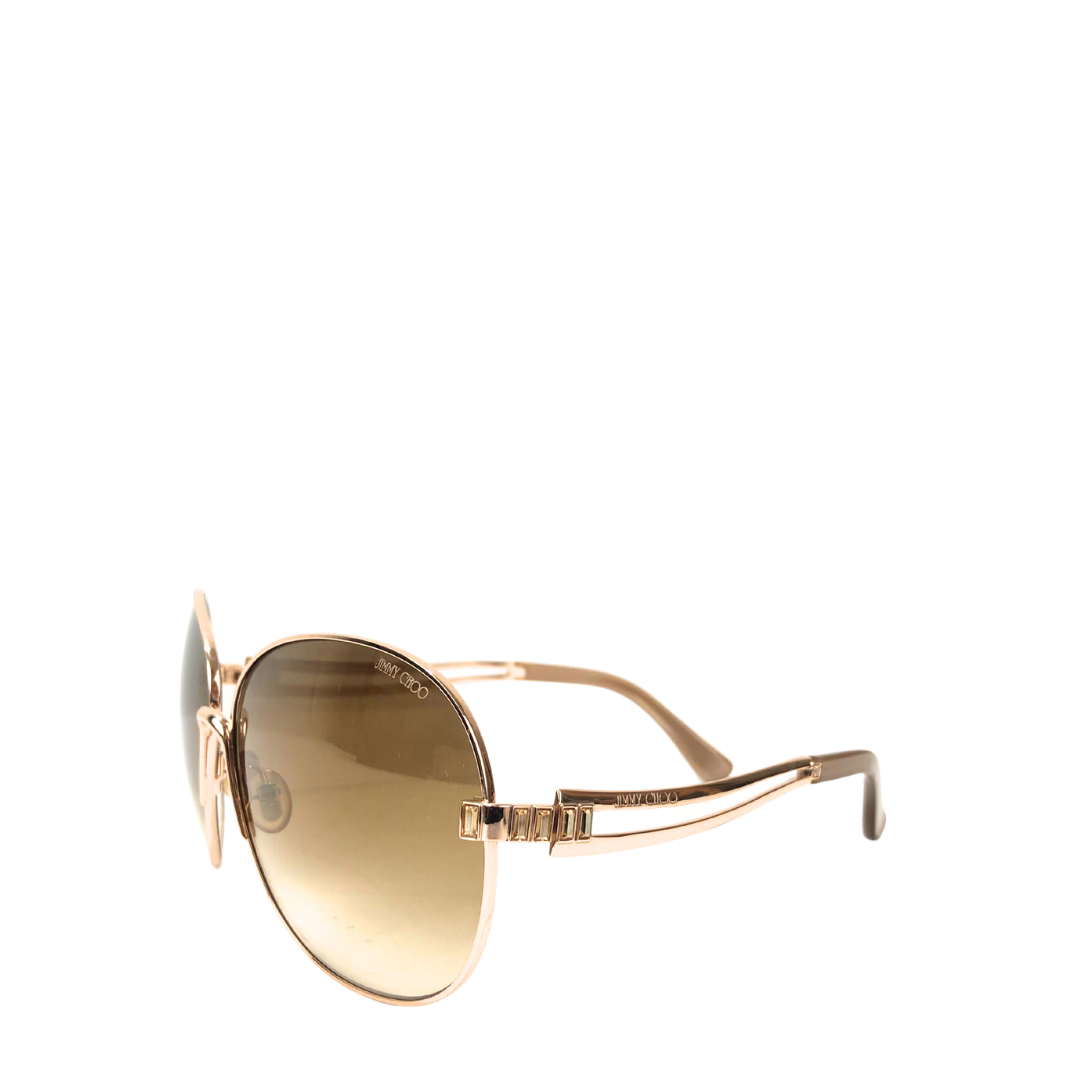Jimmy Choo Pink Flash Silver Aviator Ladies Sunglasses Ave/sbku2s 58 In  Beige,gold Tone,pink,rose Gold Tone,silver Tone | ModeSens