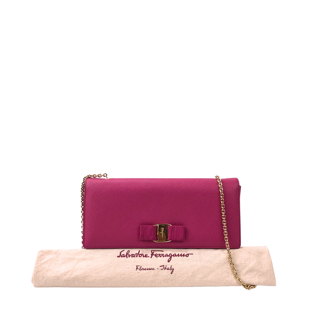 Salvatore Ferragamo Vara Bow Ginni Saffiano Leather Crossbody Bag