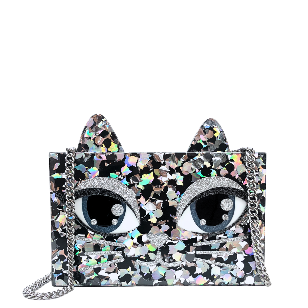 Karl Lagerfeld Choupette Mini Box Clutch ($165) ❤ liked on Polyvore  featuring bags, handbags…