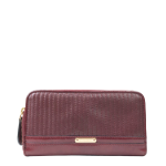 Burberry Burgundy Leather Wallet With Patent Leather