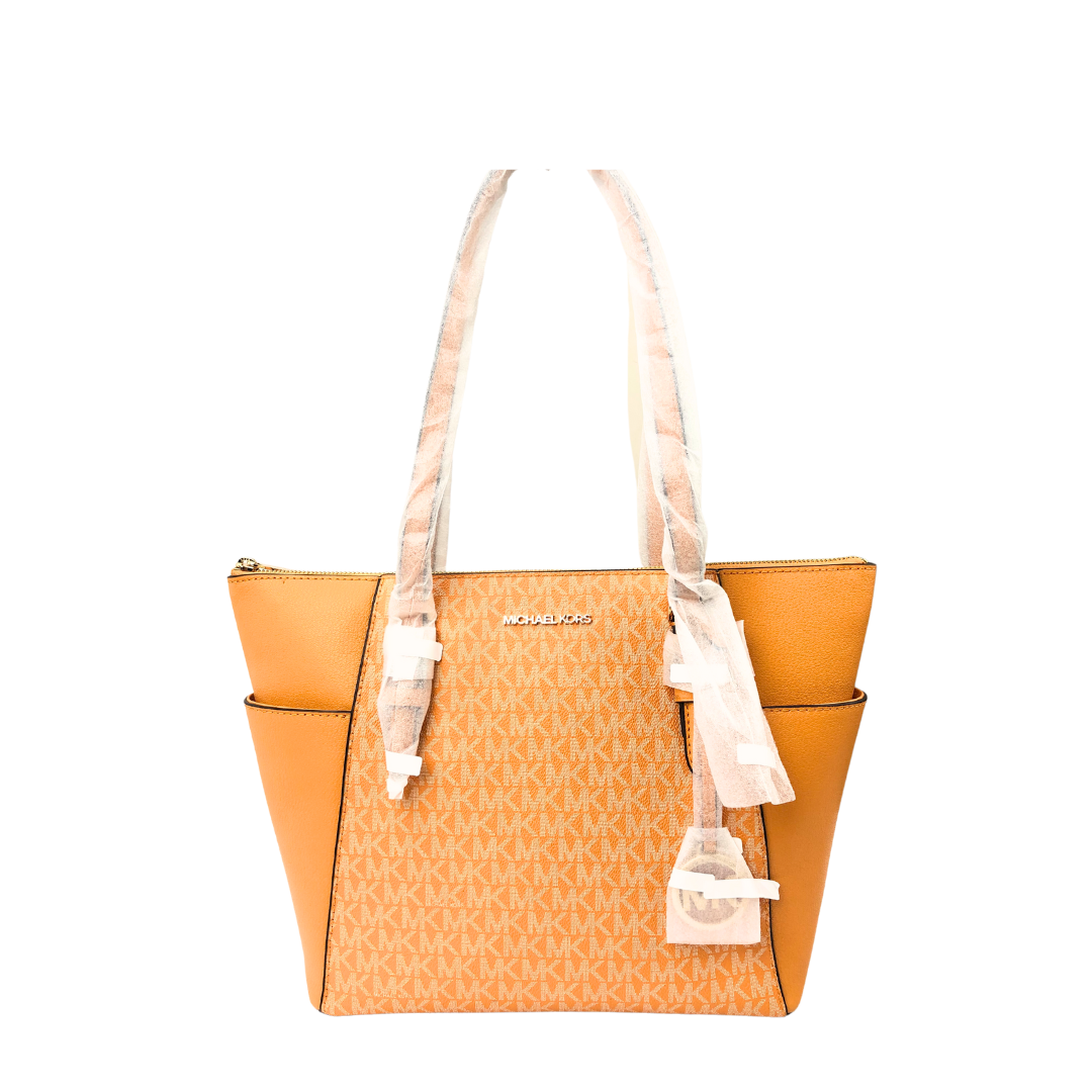 Michael Kors Charlotte Large Honeycomb Leather Top Zip Tote