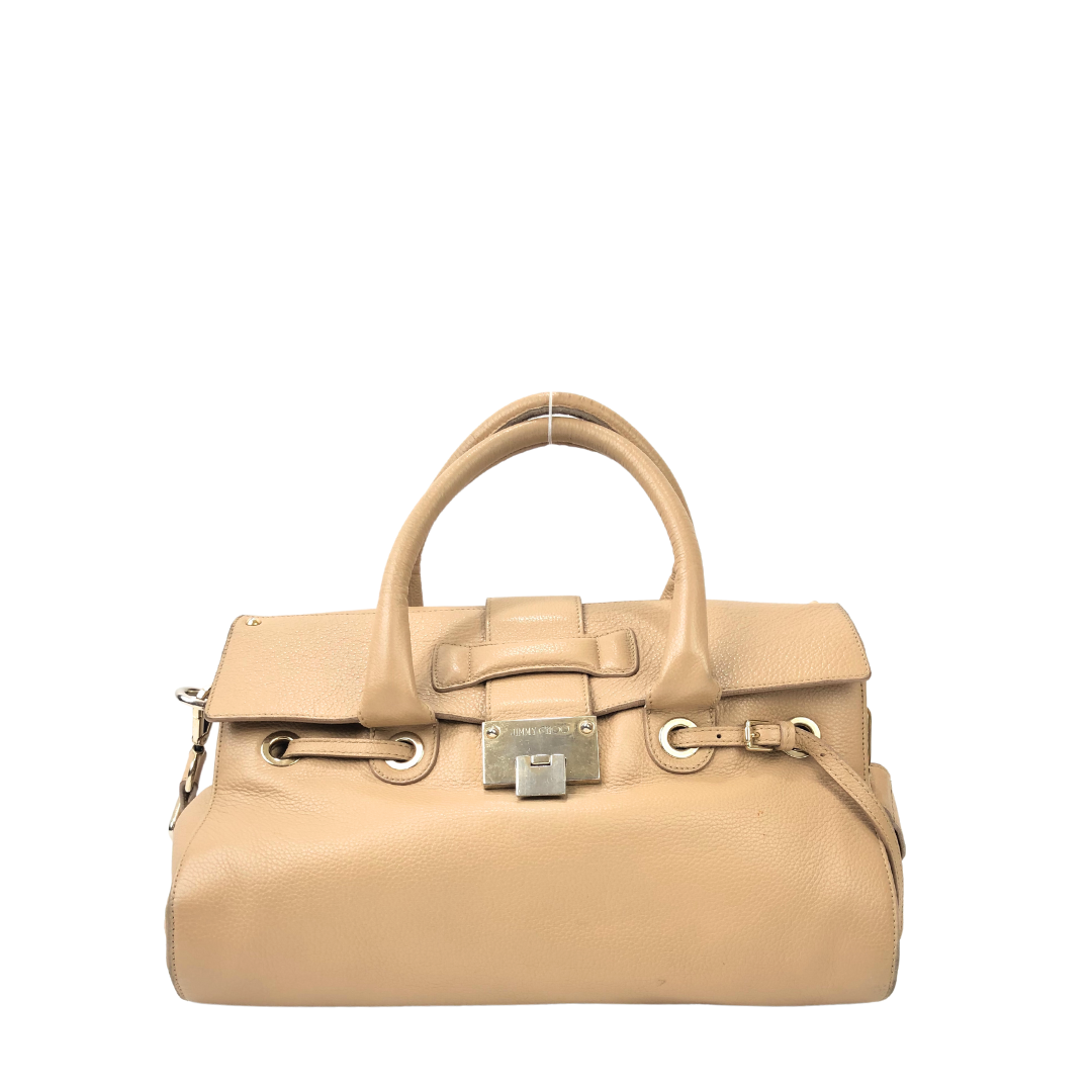 Jimmy Choo Rosalie Grainy Beige Leather Handbag