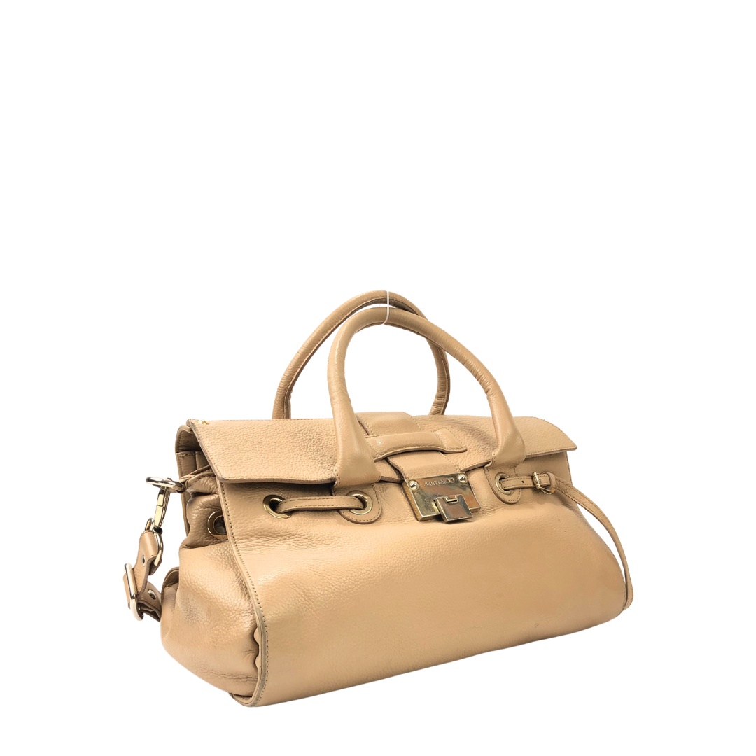 Jimmy Choo Rosalie Grainy Beige Leather Handbag