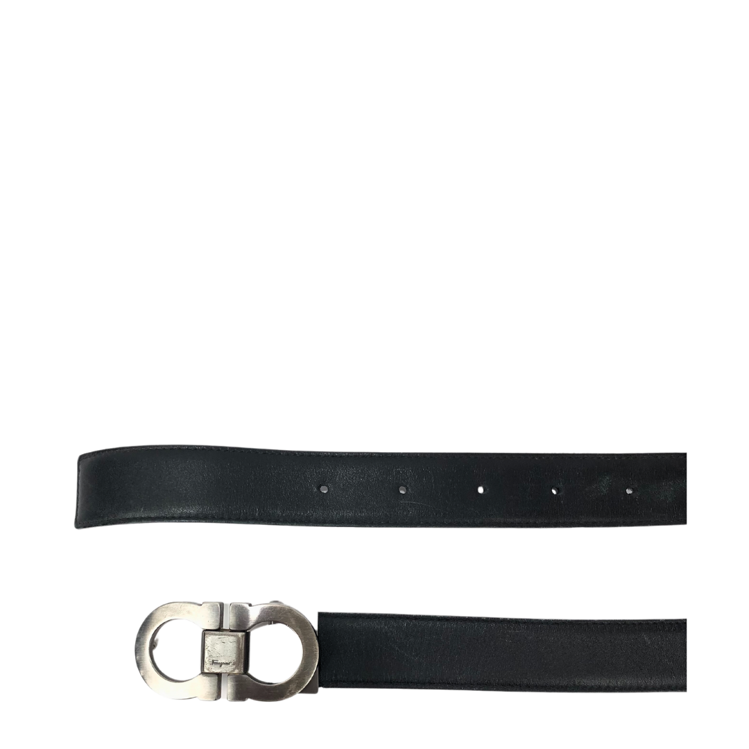 Ferragamo Double Gancini Reversible & Adjustable Leather Belt in Black for  Men