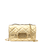 Michael Kors Sloan Quilted Crossbody Gold Handbag With Chain