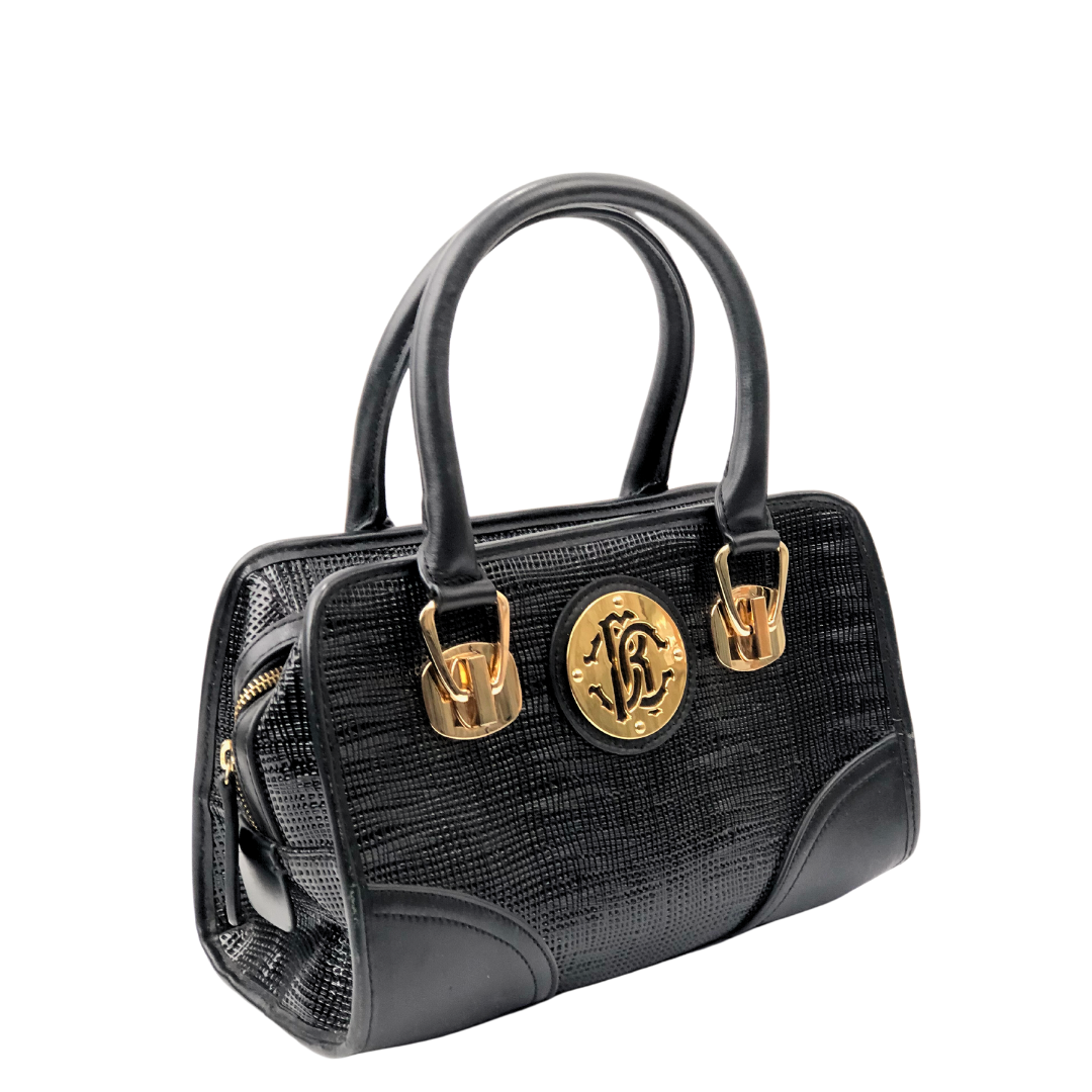 Roberto Cavalli Women's Goat Hair Leather Tote Handbag Shoulder Bag