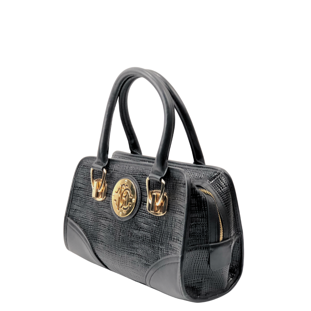 Roberto Cavalli Monogrammed Bag With Patent Leather Accents